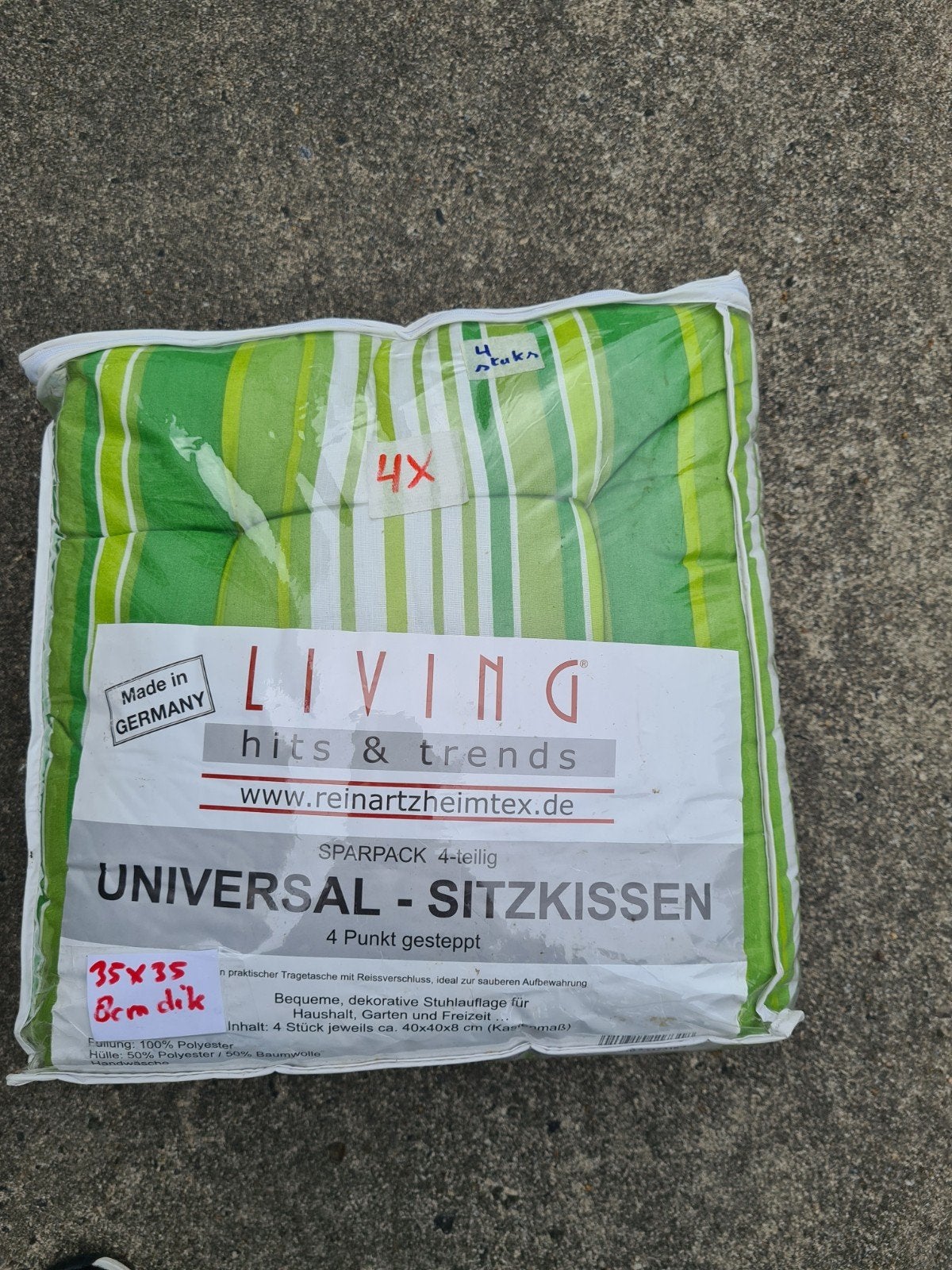 4x  nieuwe Universele Zitkussens  35x35cm, Ophalen of Verzenden