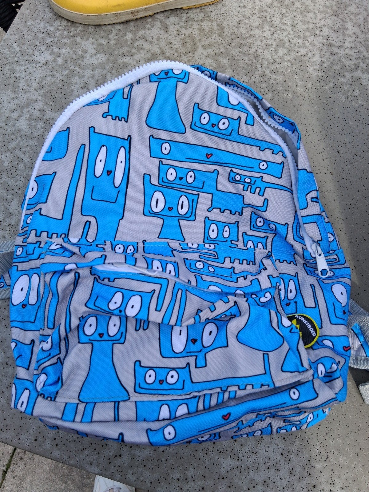 Nieuwe Kunstboer schooltas met vrolijke kattenprint, Nieuw, Ophalen of Verzenden, 30 tot 40 cm, Minder dan 30 cm