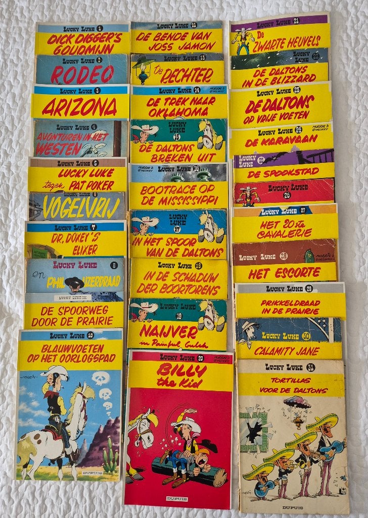 Stripverhalen Lucky Luke 1e serie Dupuis uitgave 30 stuks, Boeken, Gelezen, Ophalen of Verzenden, Morris, Meerdere stripboeken