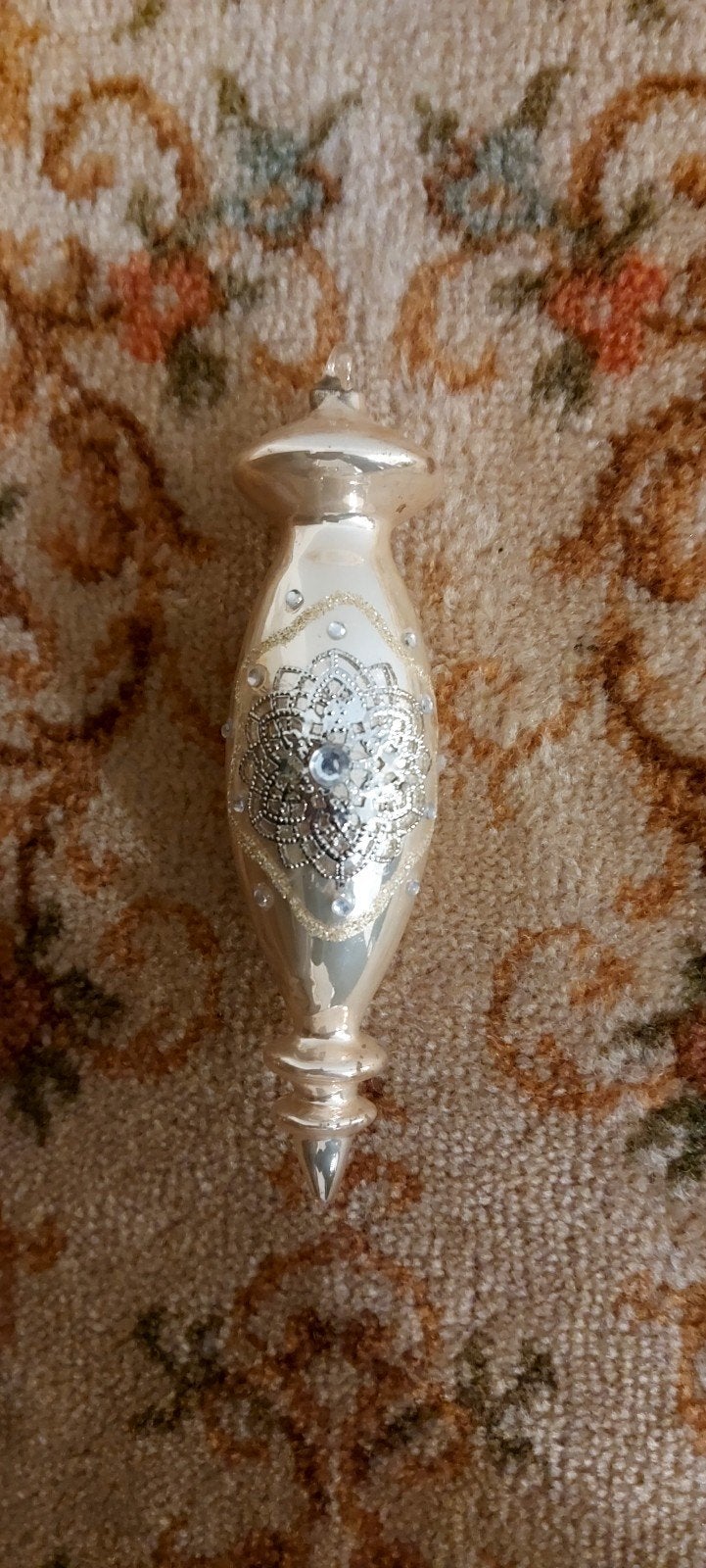Prachtige grote oude kerstbal -  kerstpegel met glazen oogje, Diversen, Ophalen of Verzenden