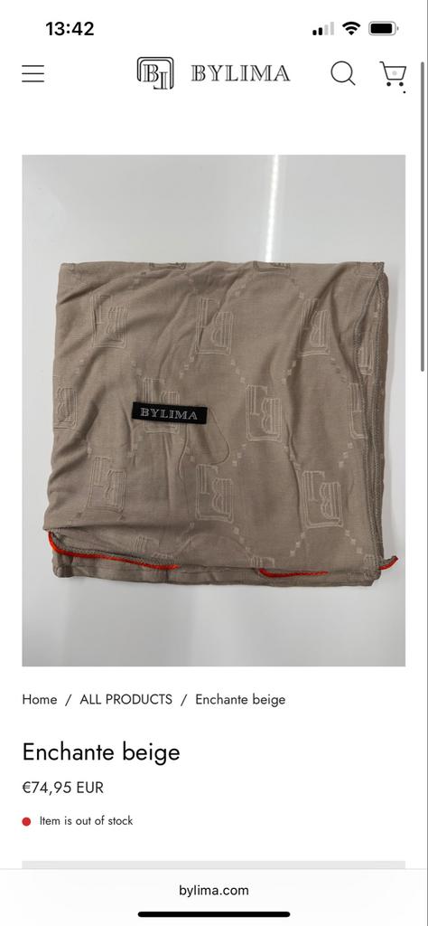 Bylima Hoofddoek Beige Nieuw - Enchante Beige, Ophalen of Verzenden, Nieuw