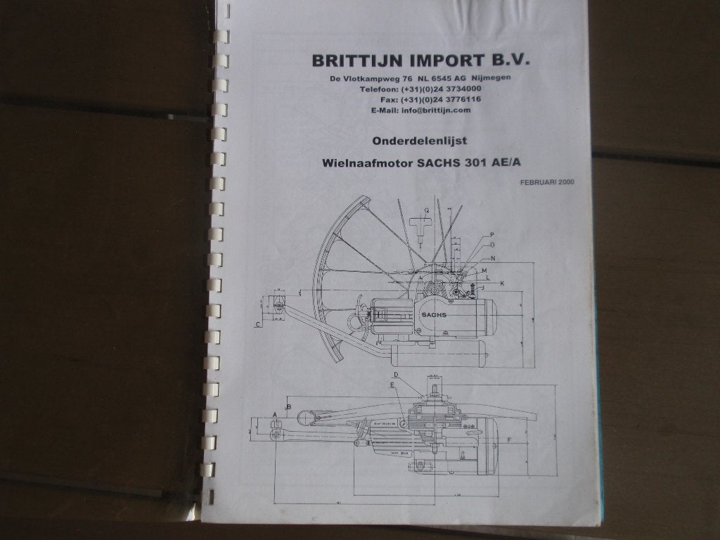 Sachs motor 301 onderdelen/schematische tekeningen € 25,-, Ophalen, Zo goed als nieuw, Sachs, Merk of Model