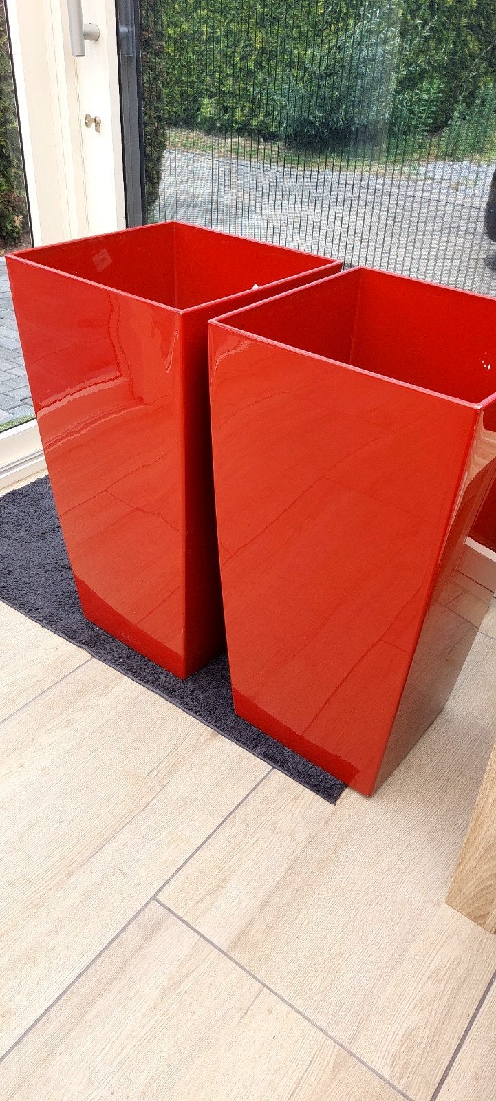 2x Lechuza Cubico 40/75 Scarlet rode plantenbakken, Ophalen