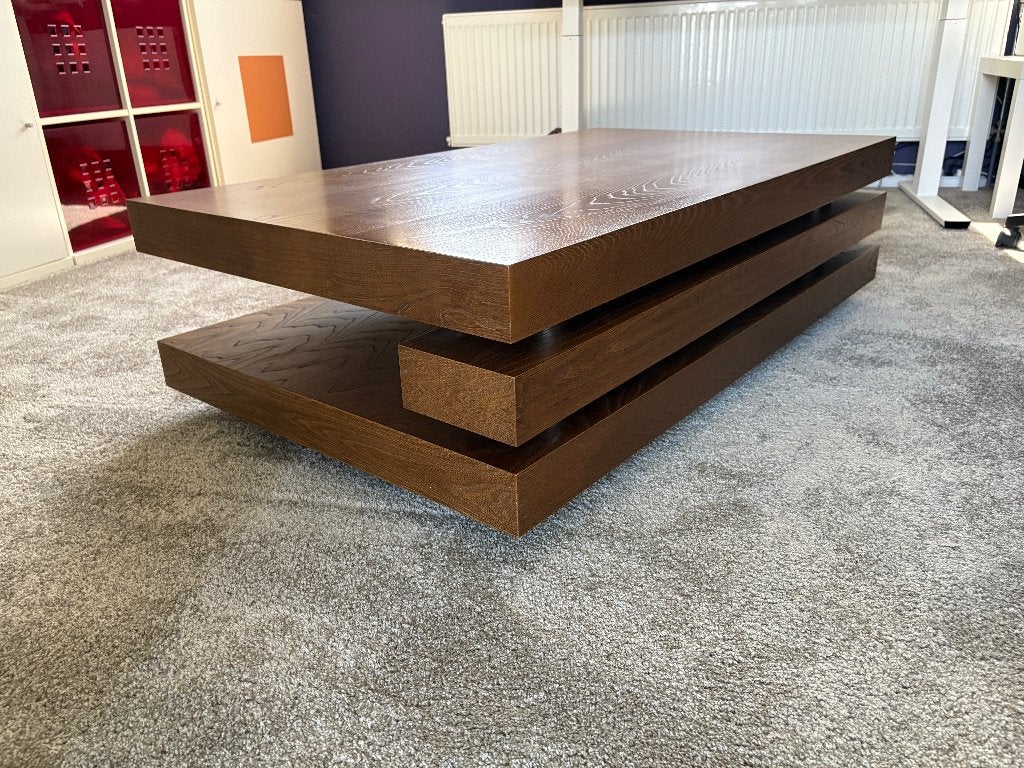 Massief houten Salontafel -120 x 70 x 34 cm, Huis en Inrichting, Tafels | Salontafels, Gebruikt, 5 – 50, 50 tot 100 cm, 100 tot 150 cm
