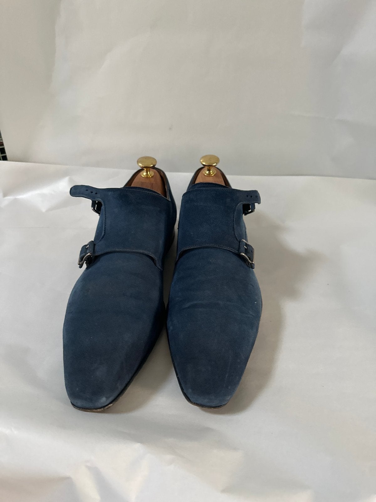 Magnanni suède gespschoenen - Blauw, Kleding | Heren, Schoenen, Ophalen of Verzenden, Gedragen, Blauw, Gespschoenen