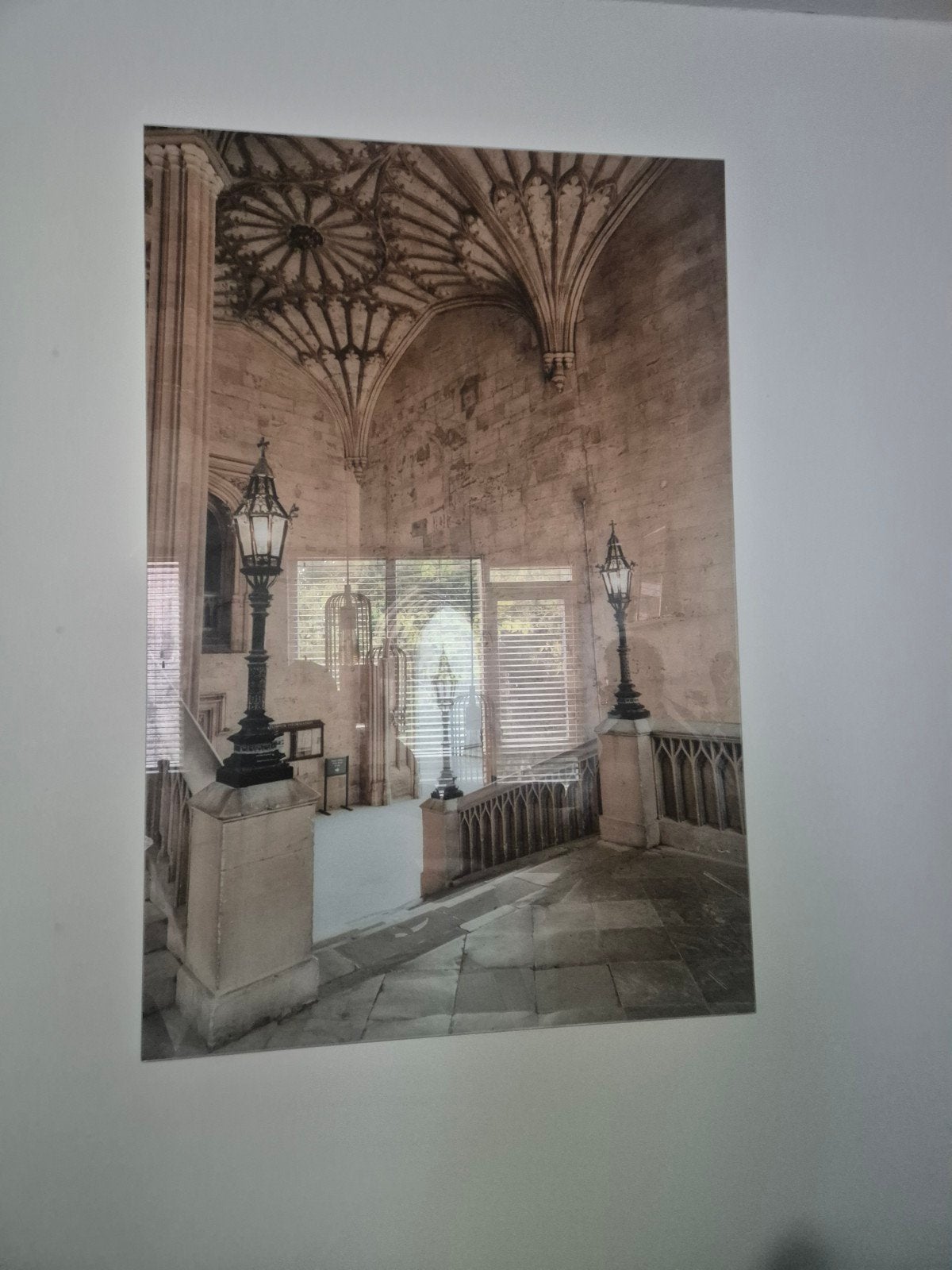 Grote glasplaat met architectonische print, Ophalen, 75 – 100, 50 tot 75 cm, Print