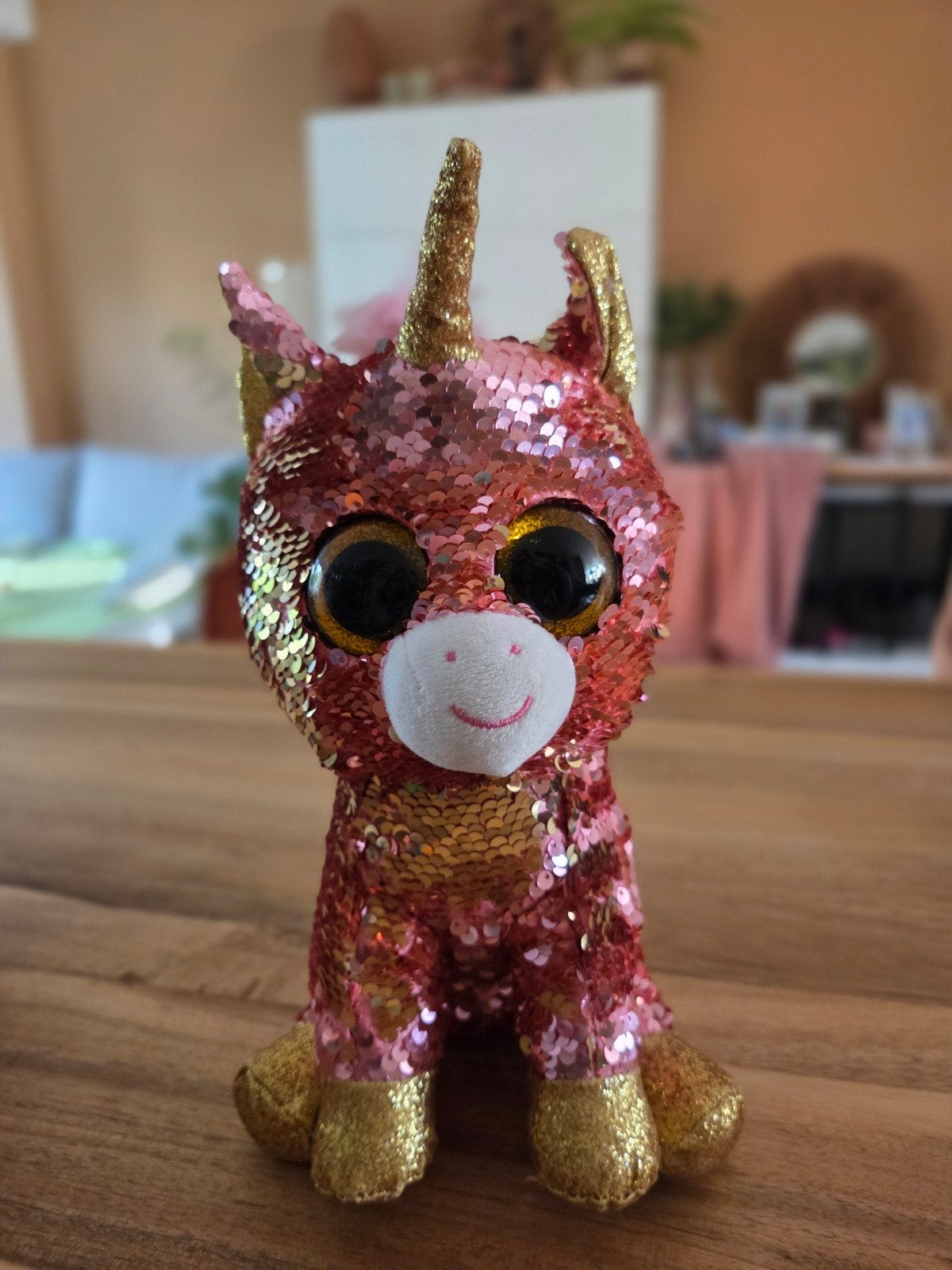 Superleuke Ty Beanie Boo glittereenhoorn Sunset, Ophalen, Zo goed als nieuw, Overige typen