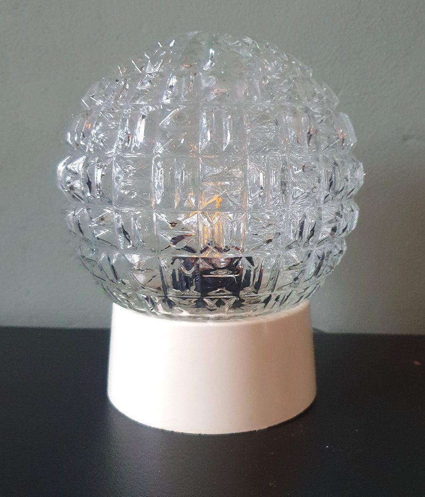 vintage plafonierre / wand / hanglamp - getextureerd glas., Huis en Inrichting, Ophalen of Verzenden, Zo goed als nieuw, Glas