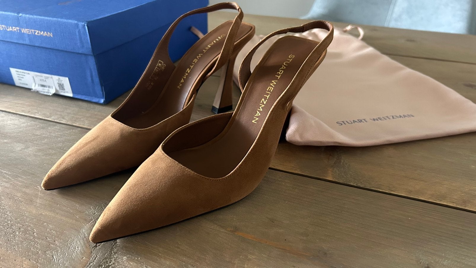 Stuart Weitzman Vinnie 85 Dorsay Slingback Pumps, Pumps, Bruin, Nieuw, Ophalen of Verzenden