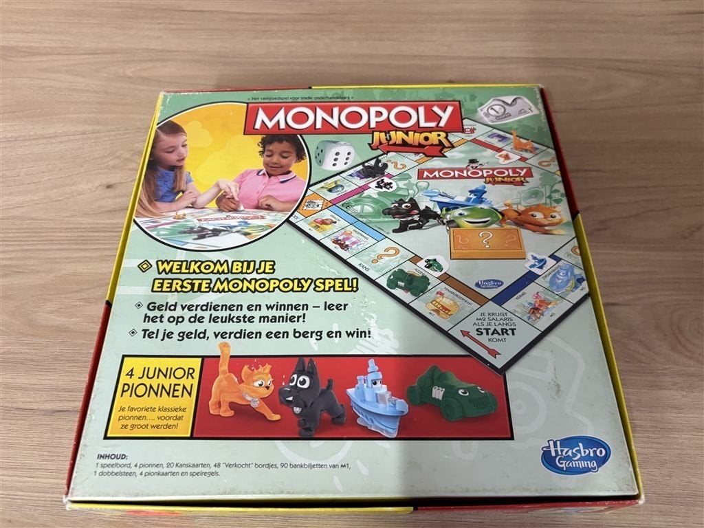 Monopoly junior vierkante doos [3716], Verzenden, Zo goed als nieuw