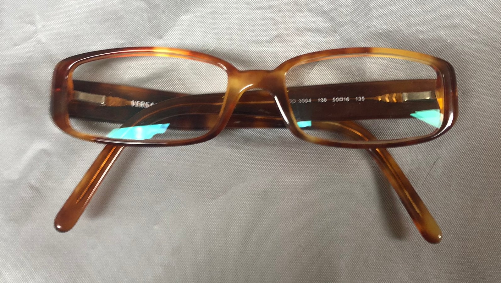 Vintage Versace bril, model MOD 3004. Made in Italy, Gebruikt, Bruin, Gianni Versace, Ophalen of Verzenden