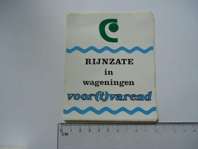 sticker oud RIJNZATE Wageningen cebeco handelsraad agri, Verzamelen, Verzenden, Zo goed als nieuw, Bedrijf of Vereniging