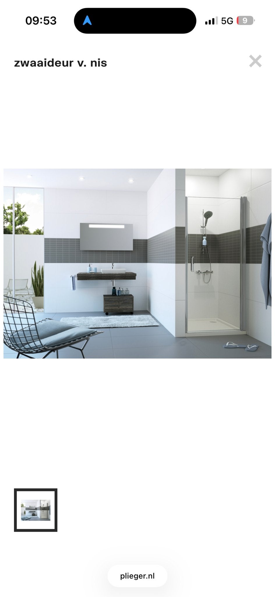 Douchedeur HÜPPE Classics 2  - 100x190 cm - Nieuw, Ophalen, Nieuw, Glas, Douche