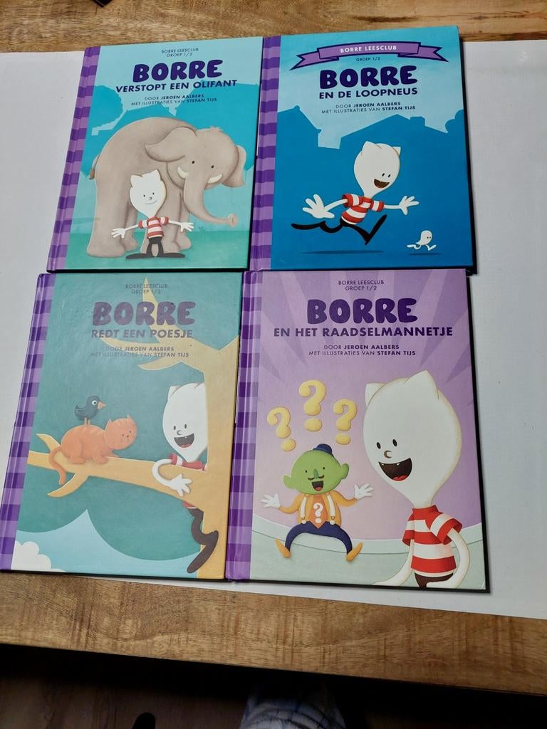 Borre boeken set van 4, Boeken, Kinderboeken | Jeugd | onder 10 jaar, Zo goed als nieuw, Fictie algemeen, Ophalen of Verzenden