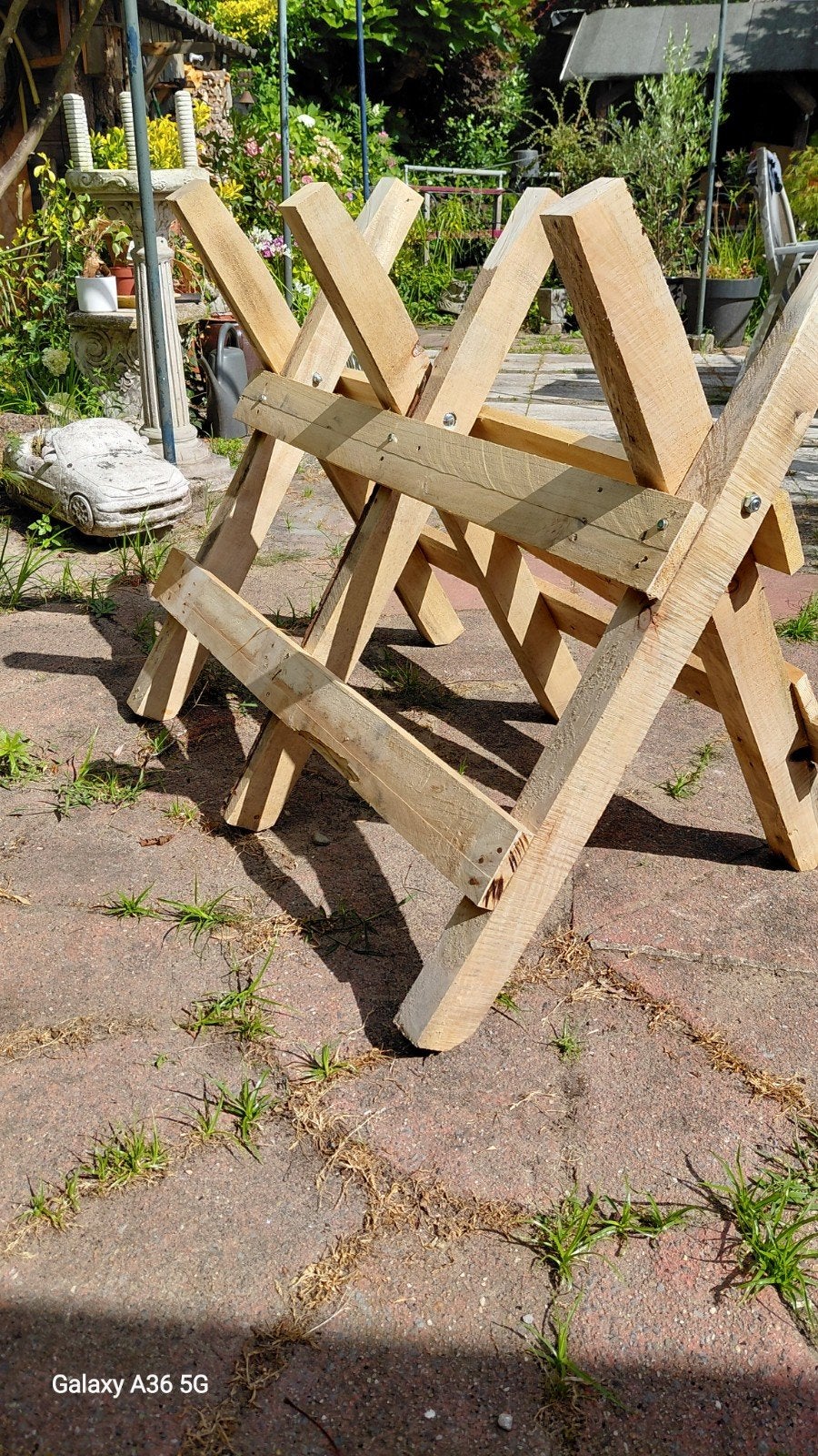 Houten zaagbok voor brandhout of boomstammen, Doe-het-zelf en Verbouw, Ophalen of Verzenden, Gebruikt, Overige typen, Overige merken