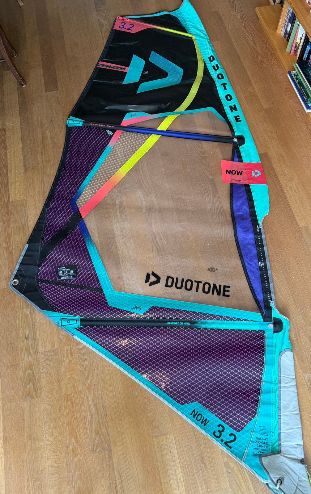 Duotone NOW 3.2 kind/junior windsurfzeil/mast, Watersport en Boten, Windsurfen, Ophalen of Verzenden, Zo goed als nieuw, Zeil
