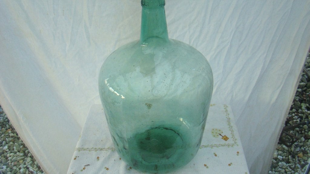 Glazen groene vaas, Ophalen of Verzenden
