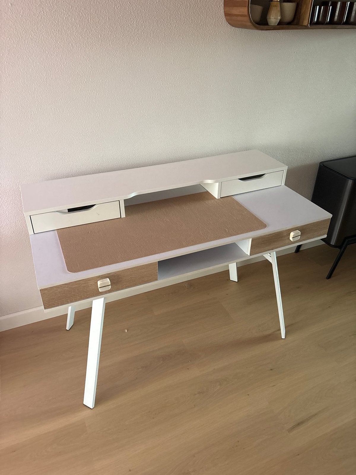 Make-up tafel met lades en opzetstuk, gratis af te halen, Ophalen, Overige typen, Gebruikt, Wit