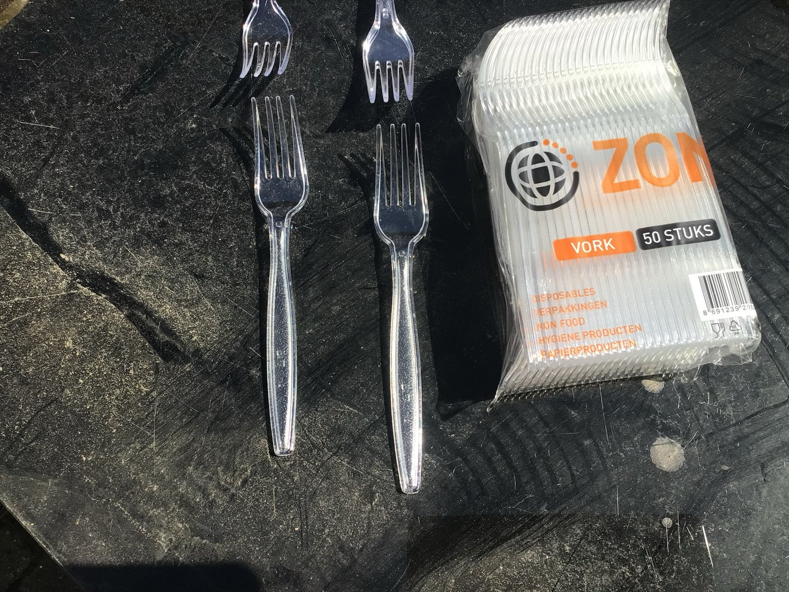 Wegwerp bestek: plastic vorken en messen 50 per set nieuw, Kunststof, Bestekset, Overige typen, Nieuw