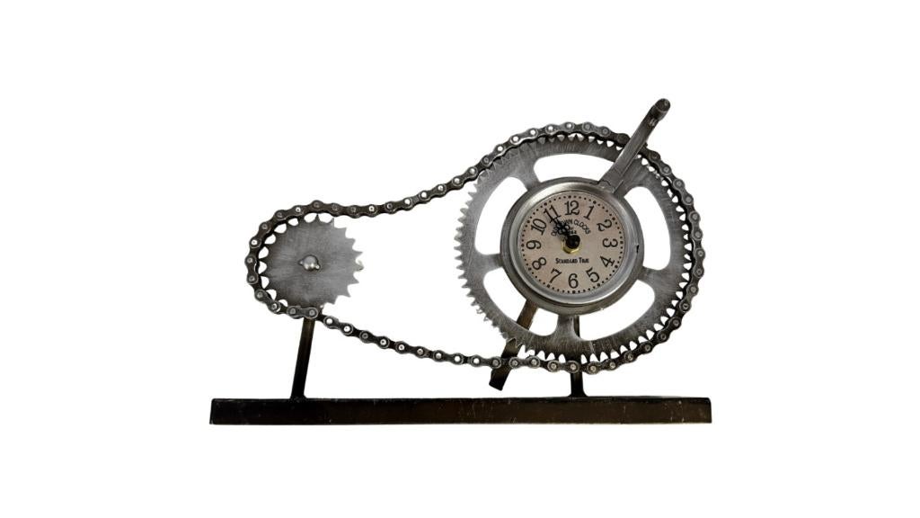 Industriële Tafelklok Tandwielen, Ophalen, Nieuw, Analoog, Wekker of Tafelklok