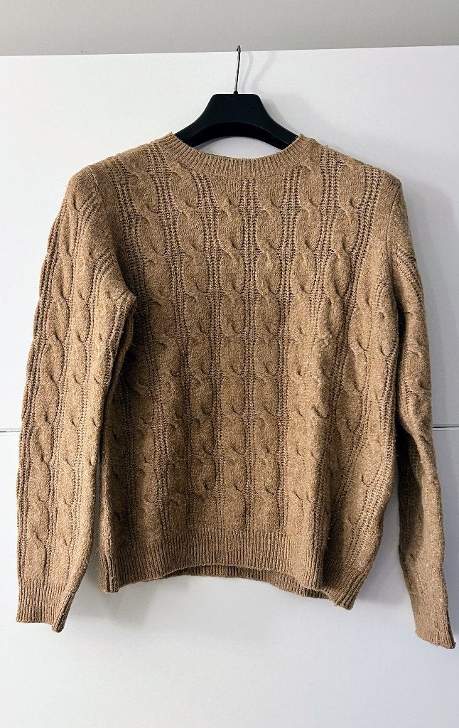 Beige kabeltrui, Beige, Ophalen of Verzenden, Zo goed als nieuw, Maat 36 (S)