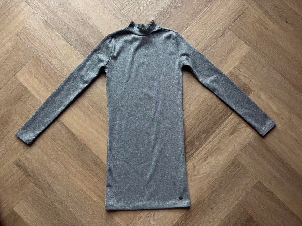 Shoeby Jill glitter jurk zilver maat 134/140, Ophalen of Verzenden, Zo goed als nieuw, Meisje, Jurk of Rok