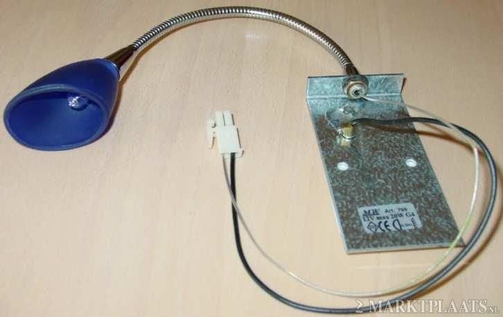 12V halogeenlampje voor montage achter spiegel, blauw/chroom, Halogeen, Overige typen, Ophalen of Verzenden, G4