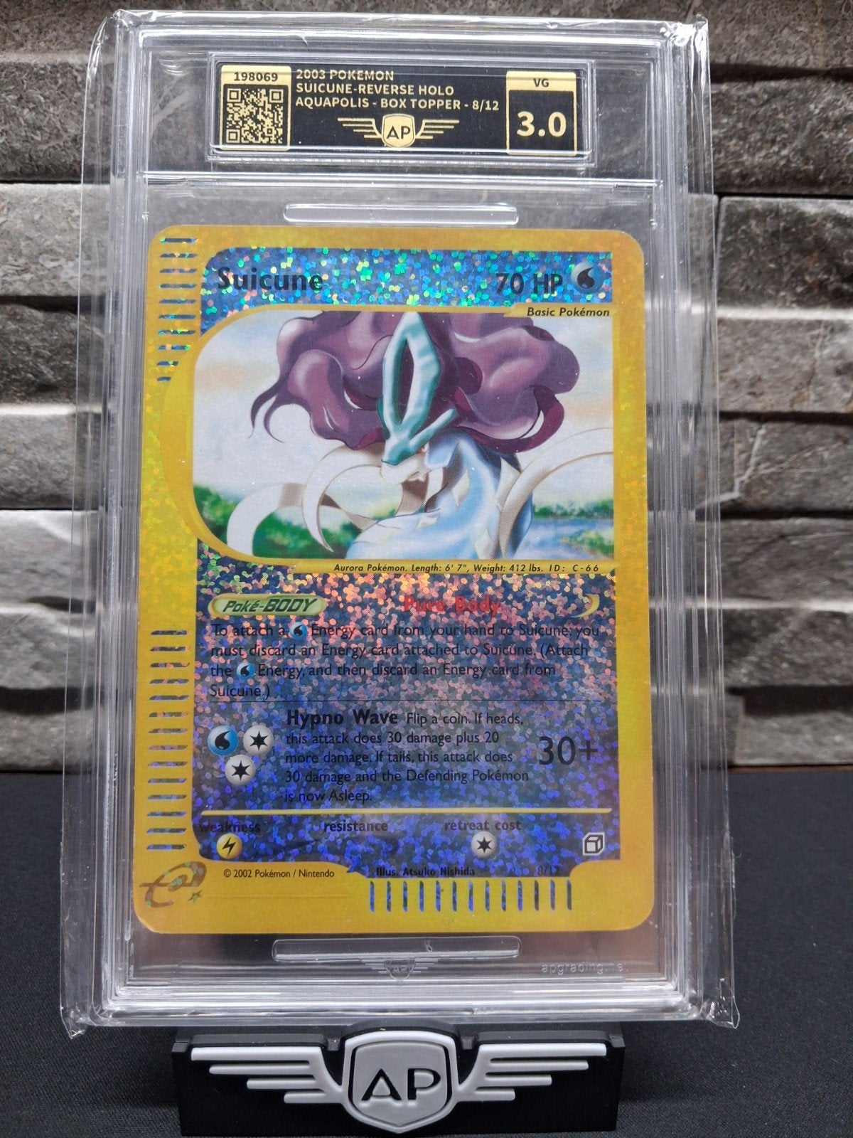 2003 Pokémon Suicune Reverse Holo Aquapolis Box Topper, Ophalen of Verzenden, Zo goed als nieuw