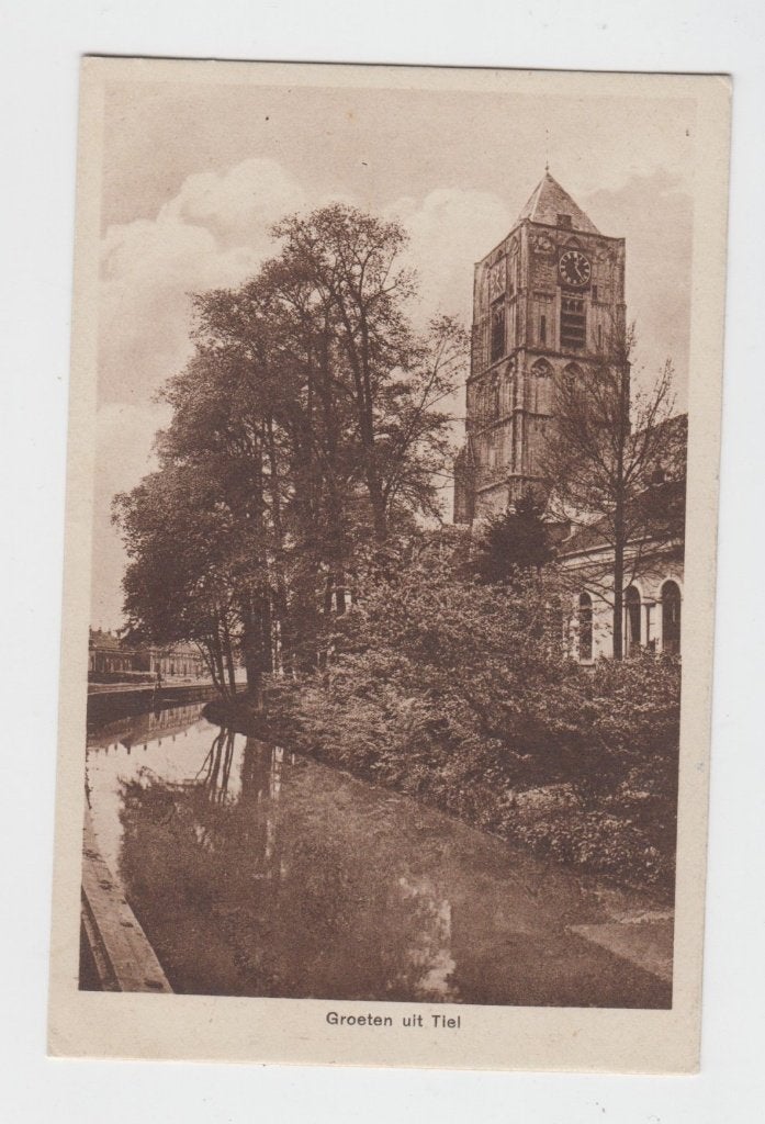 039 Tiel 1930 Groeten uit Tiel Sint-Maartenskerk B28, Verzenden, 1920 tot 1940, Gelopen, Gelderland