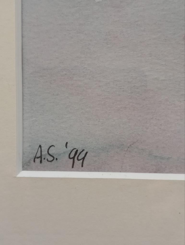 Aquarel Stilleven gesigneerd A.S 1994, Ophalen of Verzenden
