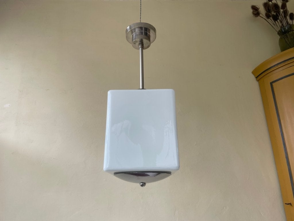 Grote Lamp Hanglamp Plafondlamp Art Deco 1930 Frans, Ophalen of Verzenden
