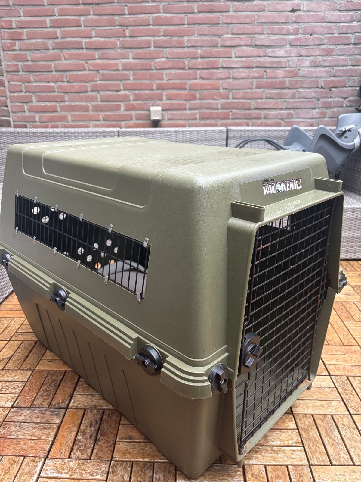 Petmate Vari Kennel hondenbench / transportbox – Olijfgroen, Dieren en Toebehoren, Ophalen of Verzenden, Zo goed als nieuw