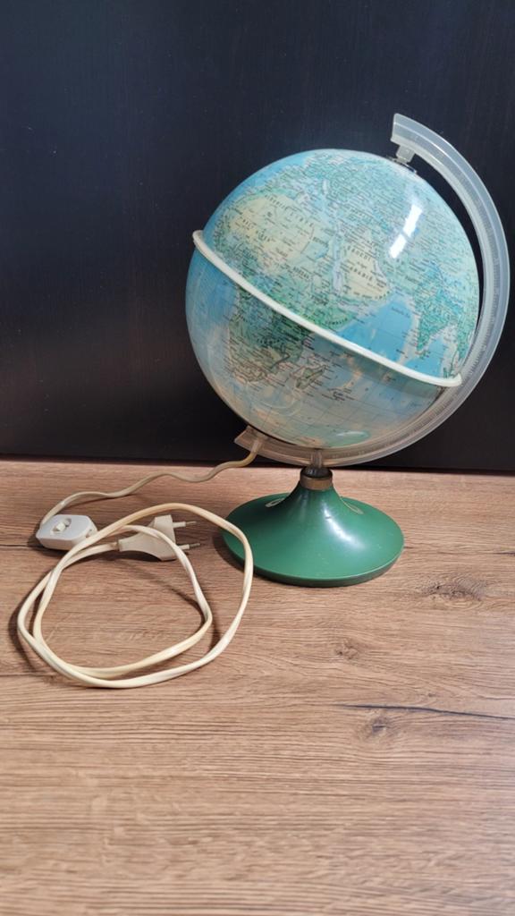 Vintage Wereldbol uit de Jaren '80 - Verlicht, Ophalen of Verzenden, Verlicht, Gebruikt