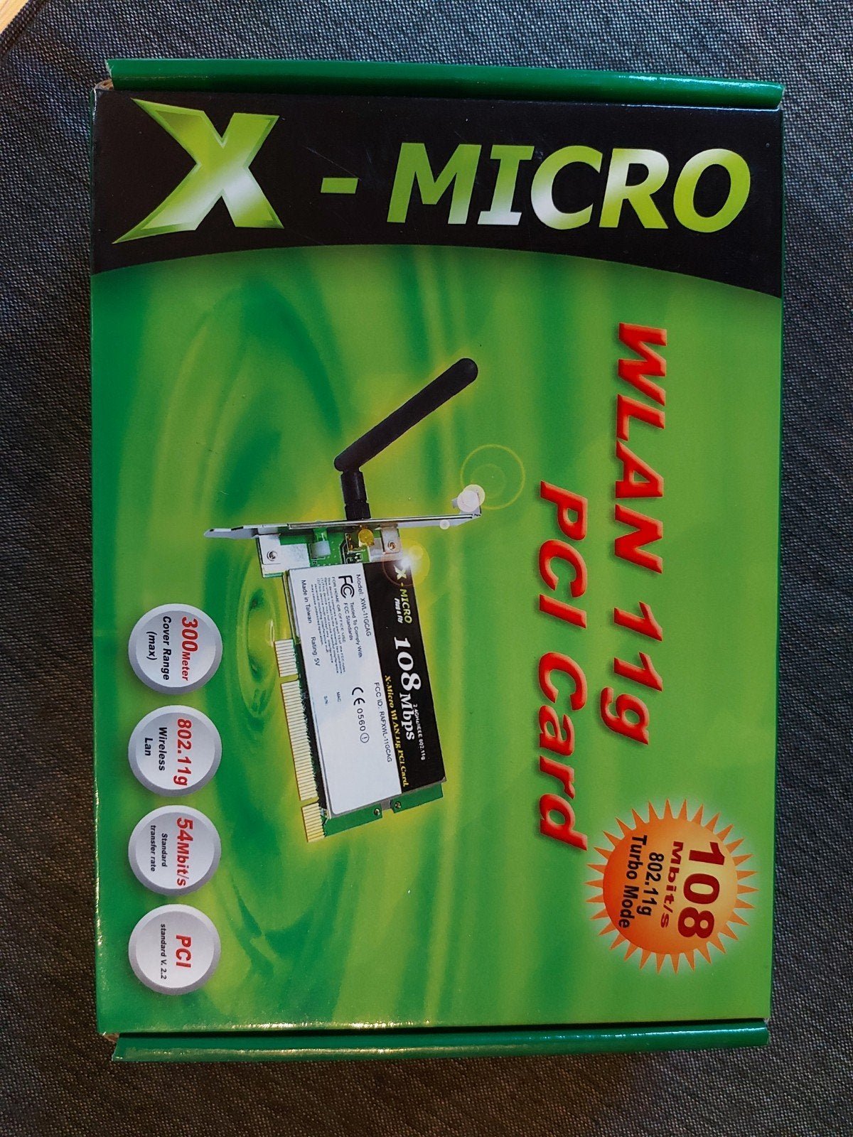 X-Micro WLAN 11g PCI Kaart 108Mbps, Computers en Software, Ophalen of Verzenden, Nieuw, Intern, X-Micro