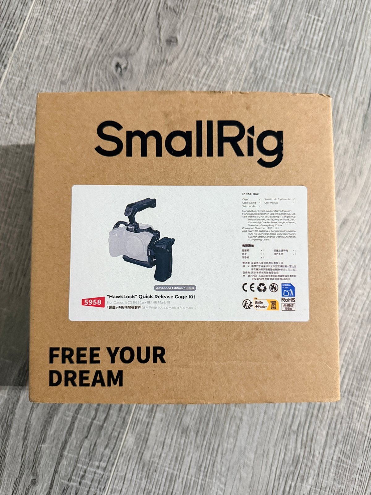 Smallrig Quick Release Cage Canon EOS R6 Mark III / II, Ophalen of Verzenden, Zo goed als nieuw, Canon, Geen optische zoom