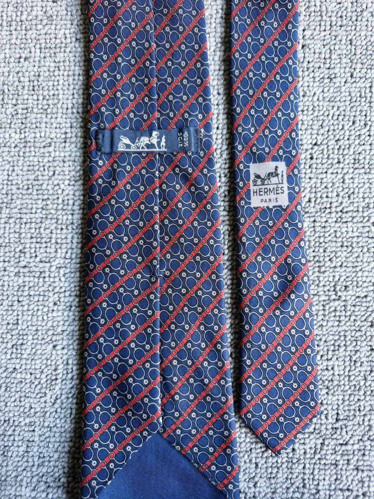 Hermés stropdas vintage 764UA 1970s, Kleding | Heren, Blauw, Ophalen of Verzenden, Hermes, Met patroon