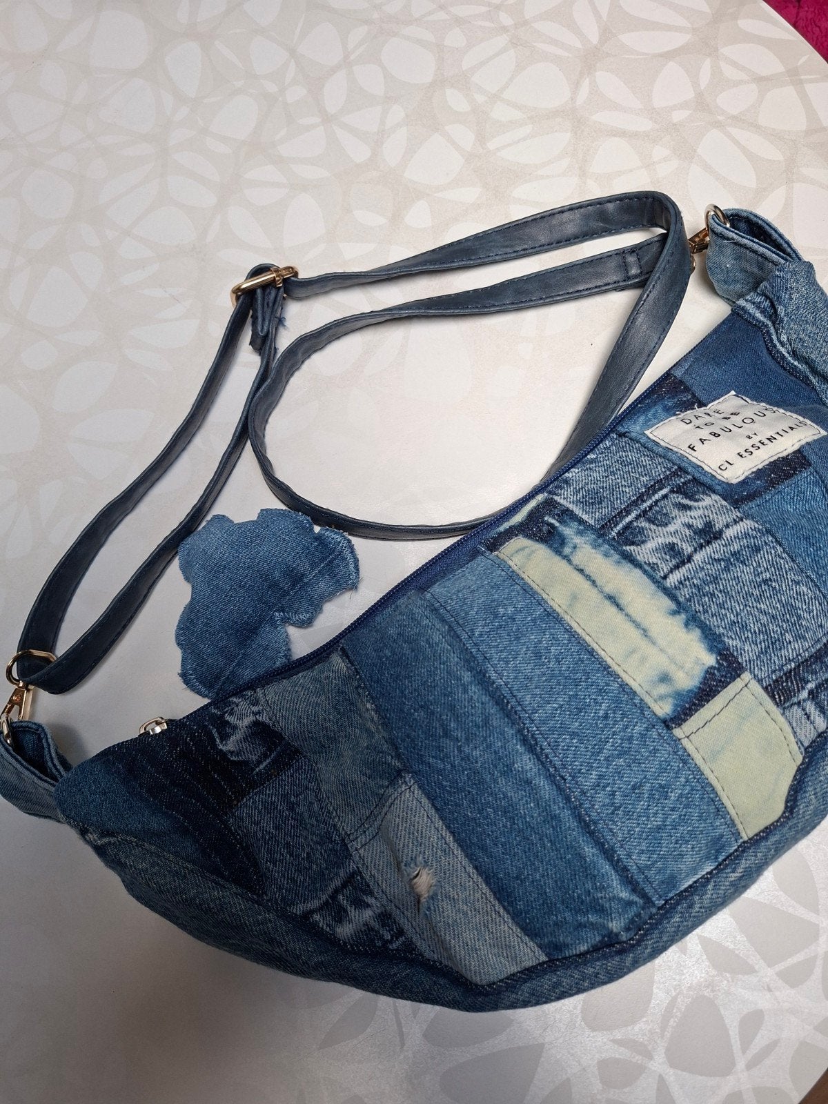 Handgemaakte Crossbody Festivaltas - Telefoon & Spulletjes, Ophalen of Verzenden, Nieuw, Blauw, Schoudertasje