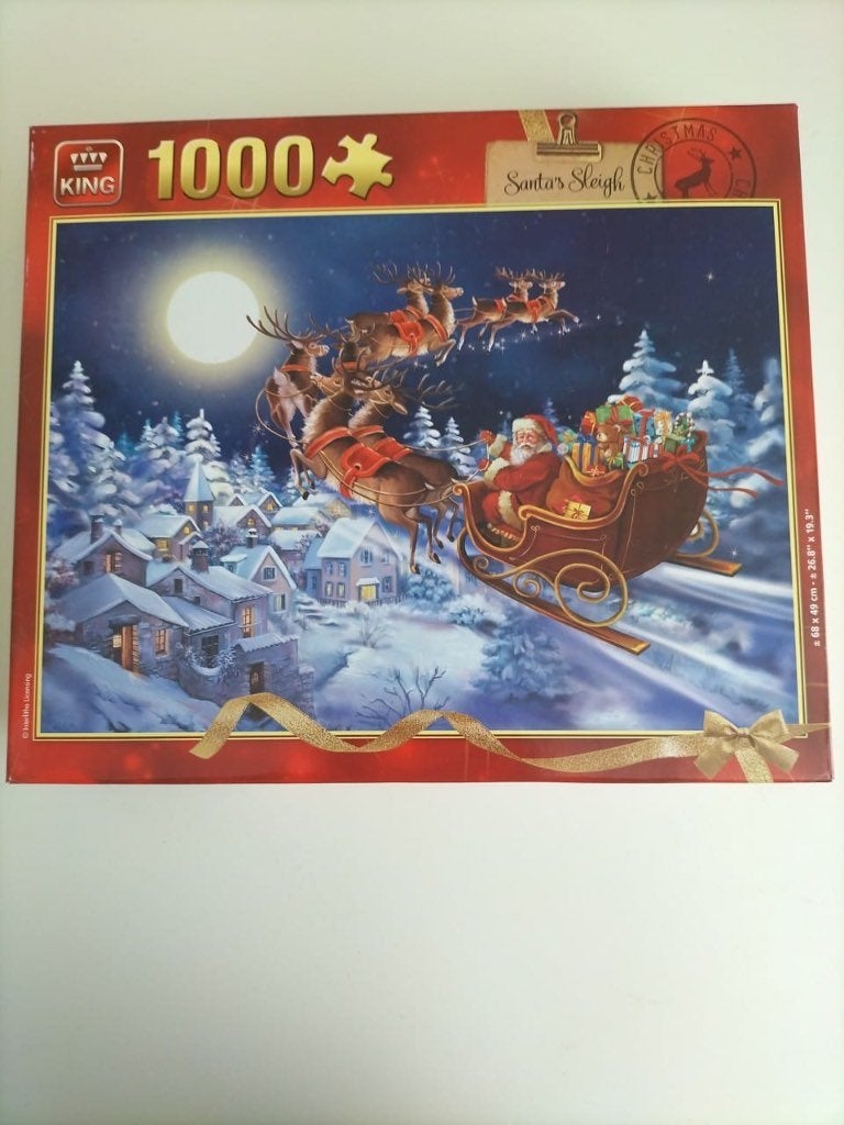 King puzzel (santa's sleigh - Christmas collection), Ophalen, 500 t/m 1500 stukjes, Zo goed als nieuw, Legpuzzel