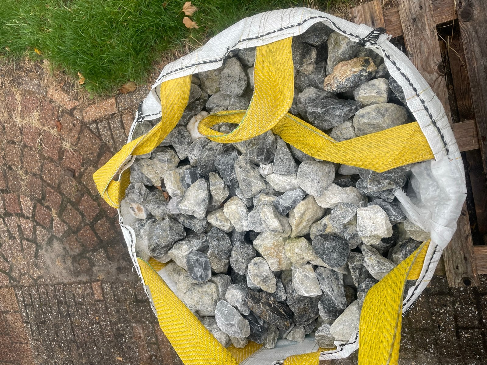 Gabionstenen / Breukstenen - Grijs/Wit - Big Bag, Ophalen, Gebruikt, Grijs, Kei