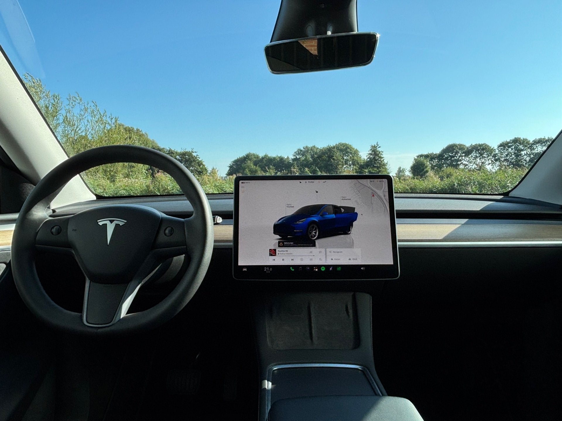 Tesla Model Y Long Range AWD 75 kWh - Deep Blue Metallic - T, Auto's, Automaat, Dealer onderhouden, Gebruikt, Zwart