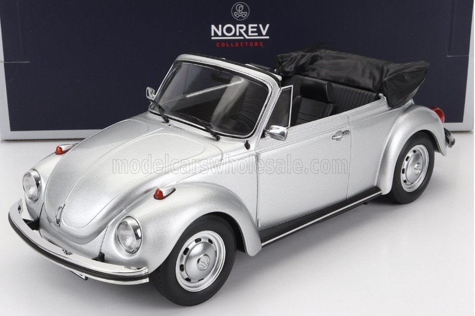 1:18 Volkswagen Kever Cabriolet 1976 Grijs metallic Norev, Ophalen of Verzenden, Nieuw, Auto, Norev