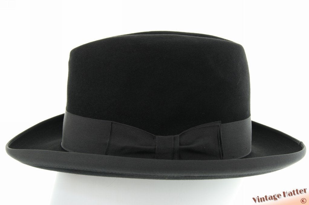 Vintage Gleufhoed Homburg hoed Palatin zwart vilt 56, Hoed, Palatin, Ophalen of Verzenden, 57 cm (M, 7⅛ inch) of minder