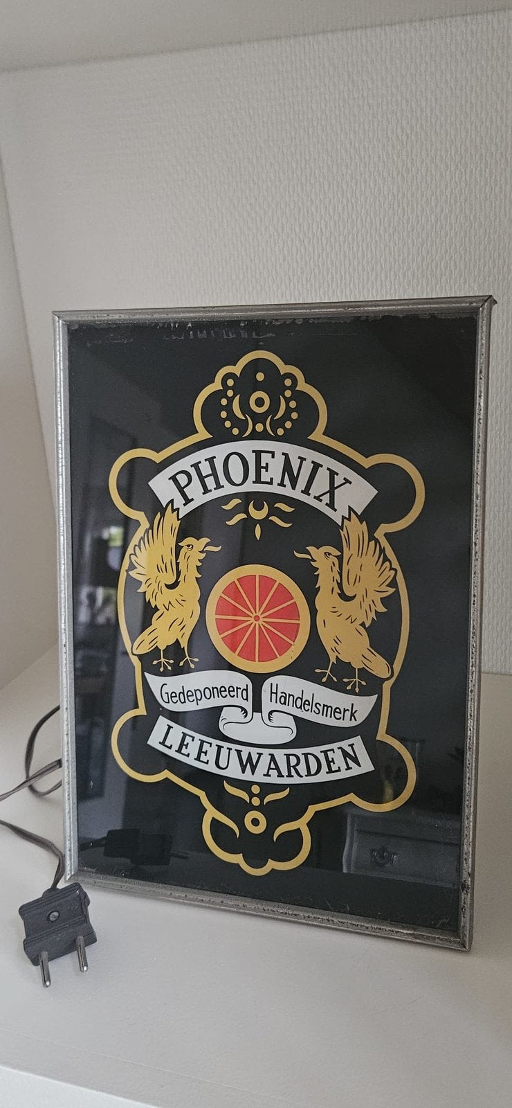 Phoenix Rijwielen Leeuwarden lichtreclame, Ophalen of Verzenden, Gebruikt, Reclamebord