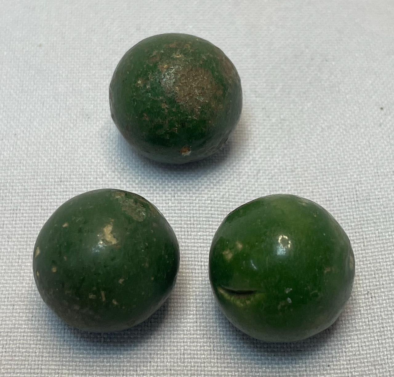 Antieke knikker 3 stuks Bennington ca. 19 mm. Perfecte staat, Xxxx, Xxxx, Ophalen of Verzenden, Zo goed als nieuw