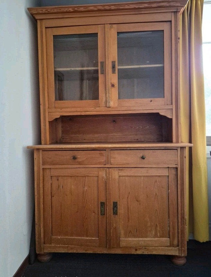 Mooie oude grenen buffetkast uit begin/midden vorige eeuw, Huis en Inrichting, Kasten | Buffetkasten, Ophalen, Gebruikt, 200 cm of meer