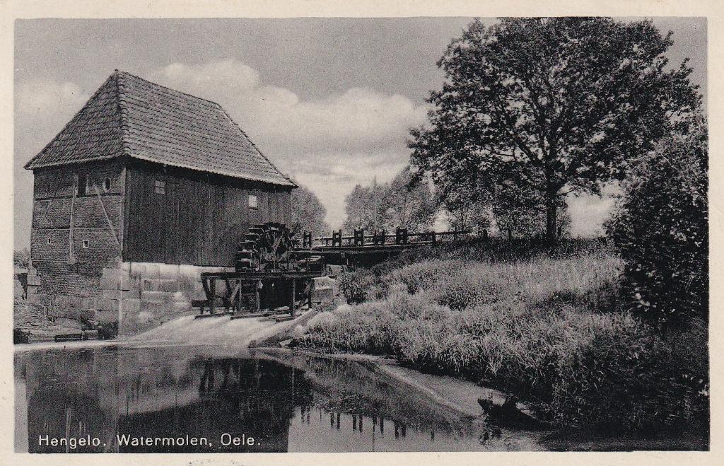 Oele, Hengelo, Watermolen., Verzamelen, Ansichtkaarten | Nederland, Verzenden, 1940 tot 1960, Gelopen, Overijssel