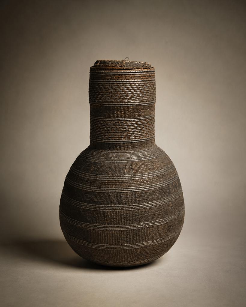 Authentieke handgemaakte Afrikaanse kalebasfles, Natuurlijk materiaal, 20 - 50 cm, Bruin, Overige stijlen