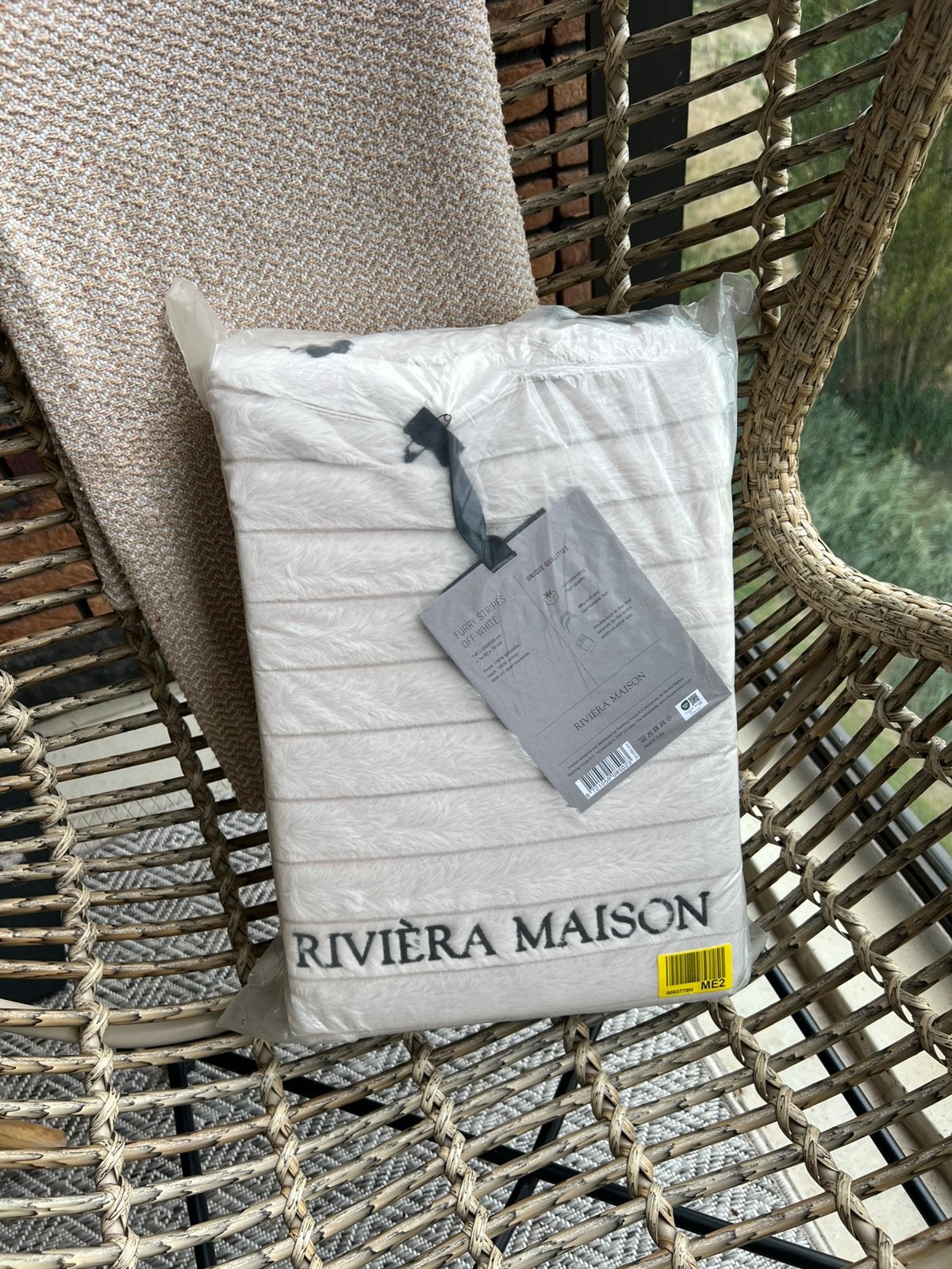 Riviera Maison dekbedovertrek Furry stripes140x200/220 Nieuw, Dekbedovertrek, Katoen, Nieuw, Ophalen of Verzenden