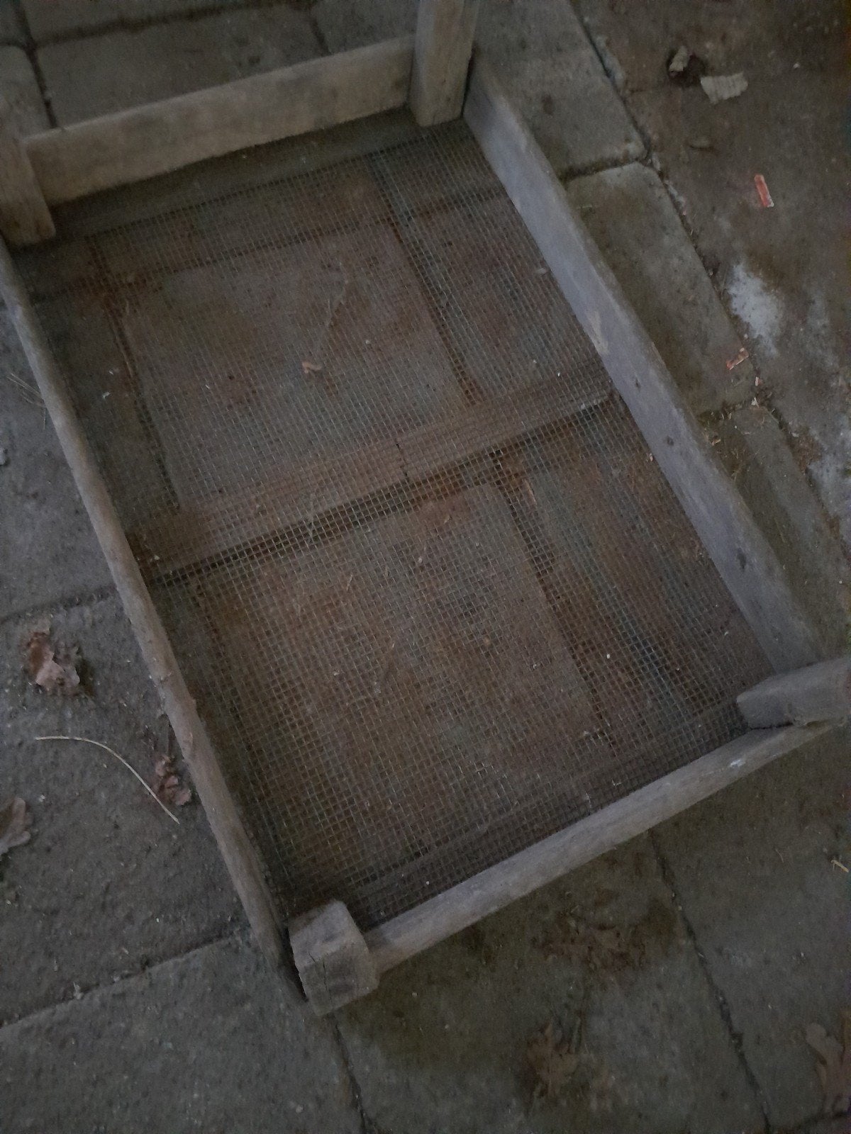 Oude houten zeef met gaas, Ophalen, Gebruikt