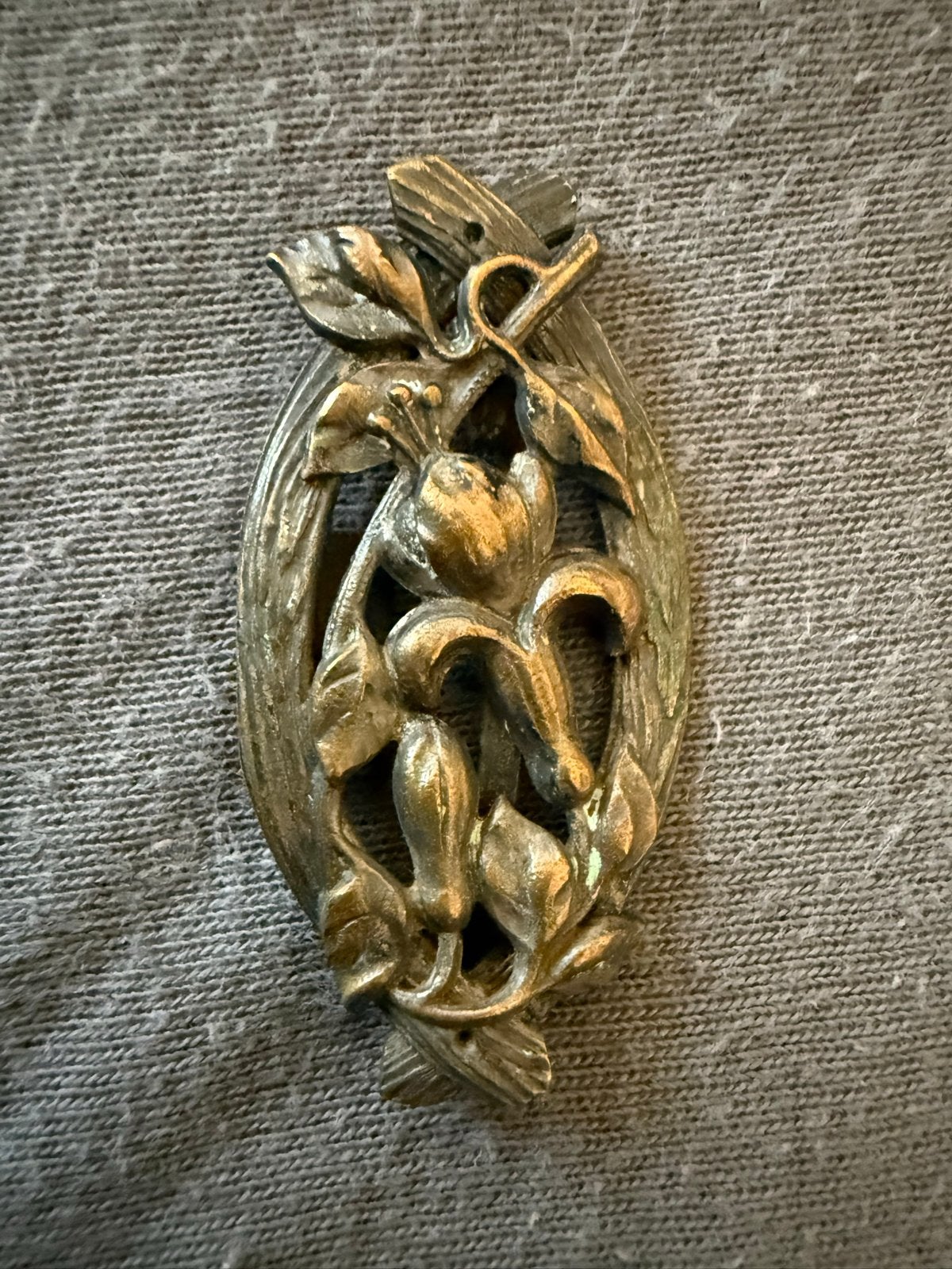 Antieke broche/gesp met bloemmotief,, Antiek en Kunst, Ophalen of Verzenden